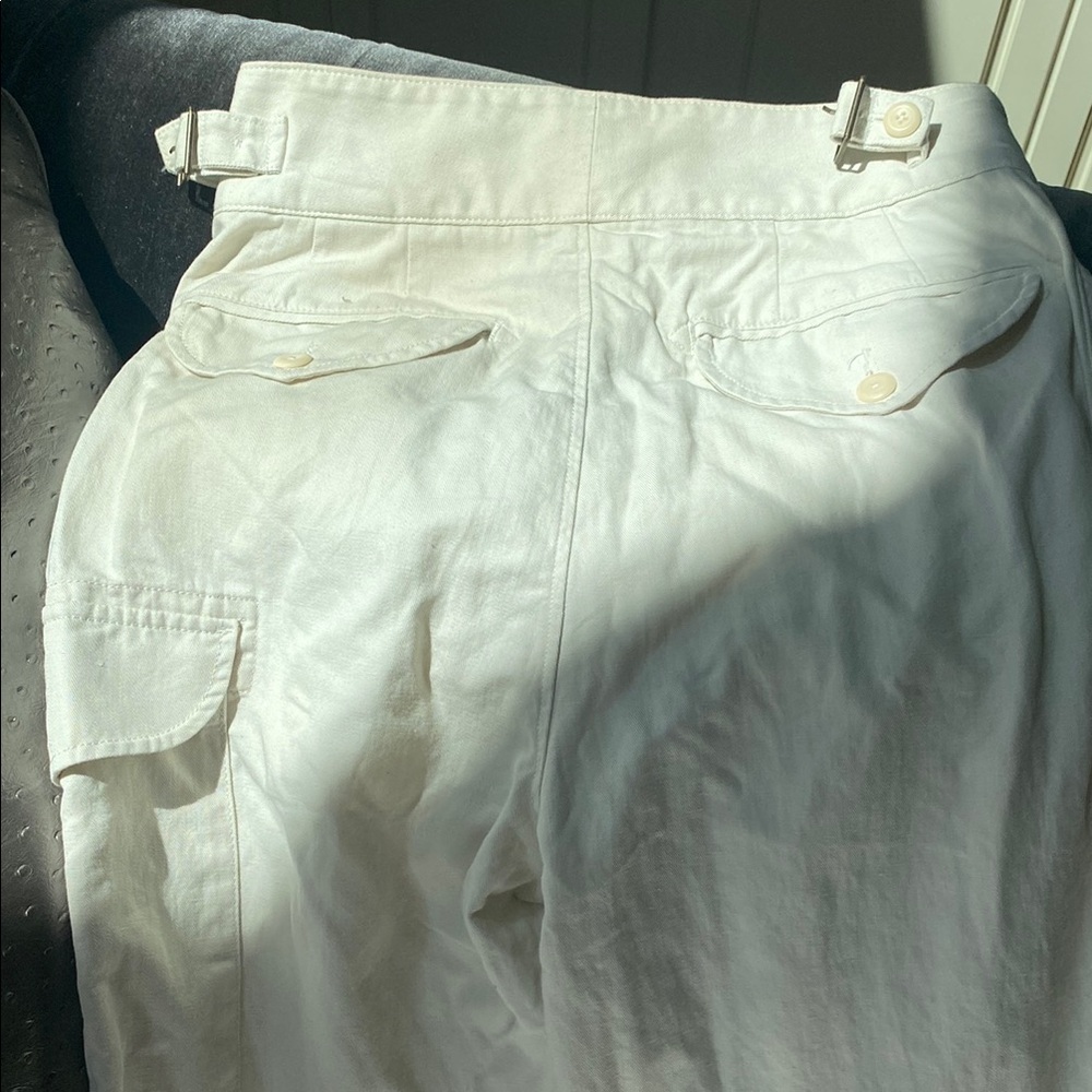 Banana Republic Off-White Pleated Pants